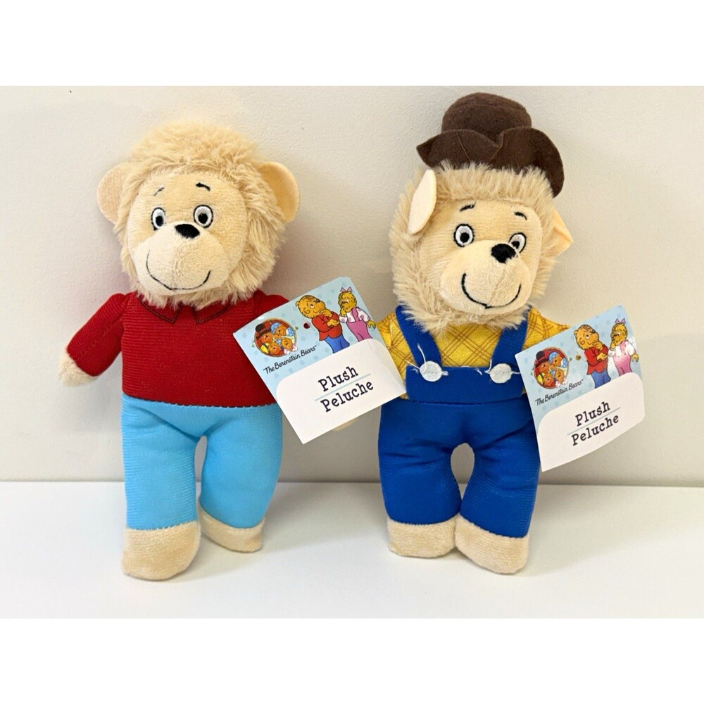 The Berenstain Bears Lot of 2 Small Plush Stuffed Bear Multicolor With Tags